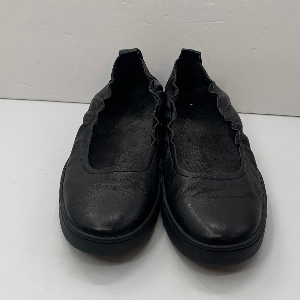 Vionic Women's Uptown Black Leather Ballet Flats Slip-On Comfort Shoes Size 7